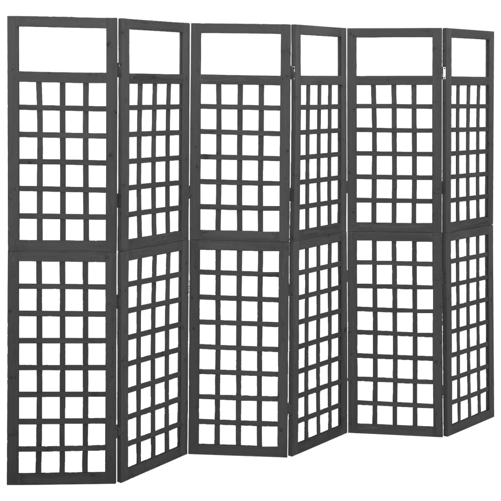 vidaXL Parawan pokojowy 6-panelowy/trejaż, drewno jodłowe, 242,5x180cm