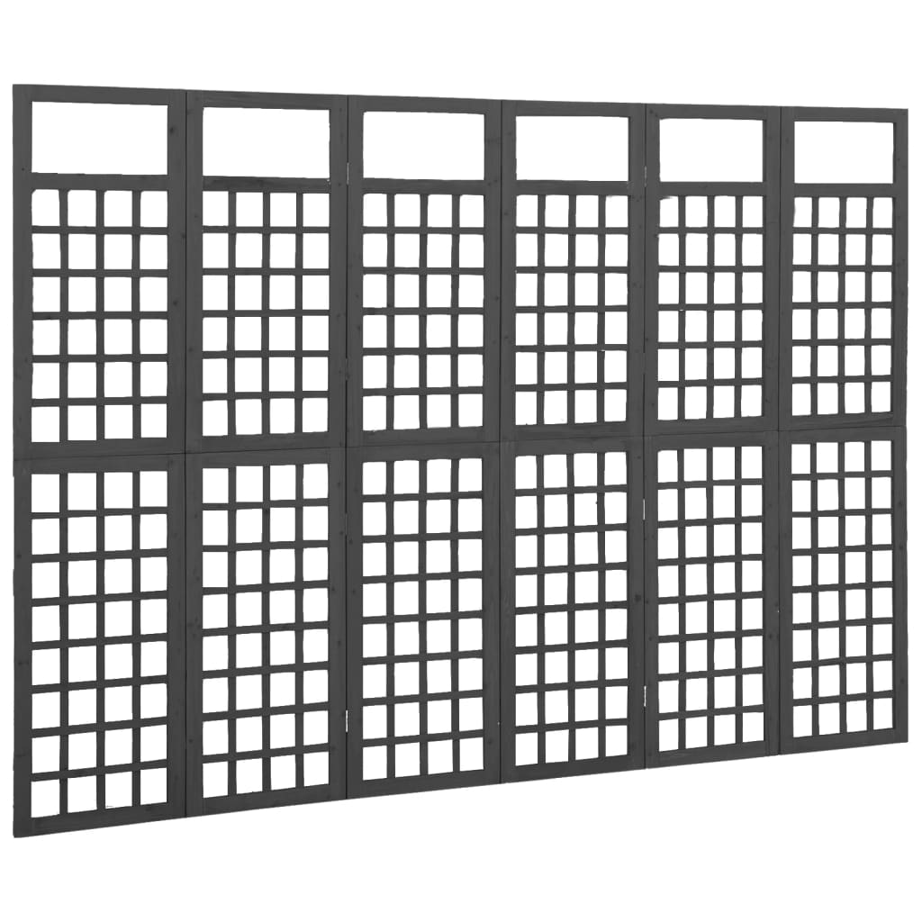 vidaXL Parawan pokojowy 6-panelowy/trejaż, drewno jodłowe, 242,5x180cm