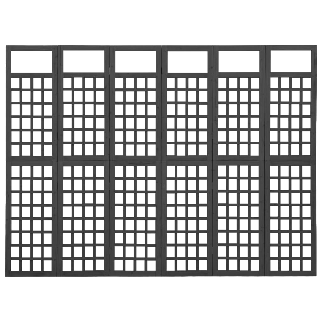 vidaXL Parawan pokojowy 6-panelowy/trejaż, drewno jodłowe, 242,5x180cm