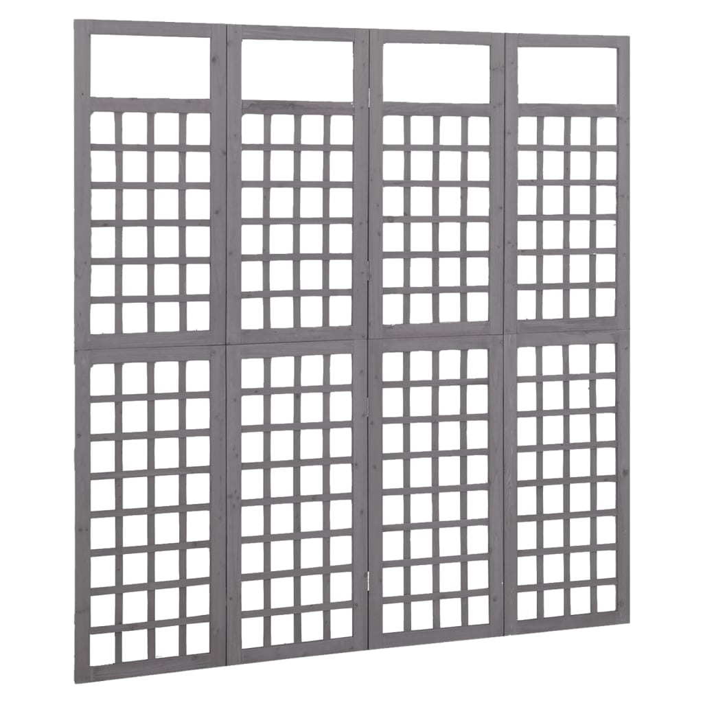 vidaXL Parawan pokojowy 4-panelowy/trejaż, drewno jodłowe, 161x180 cm