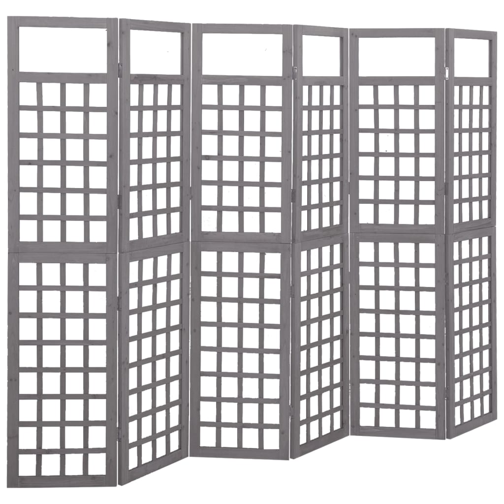 vidaXL Parawan pokojowy 6-panelowy/trejaż, drewno jodłowe, 242,5x180cm