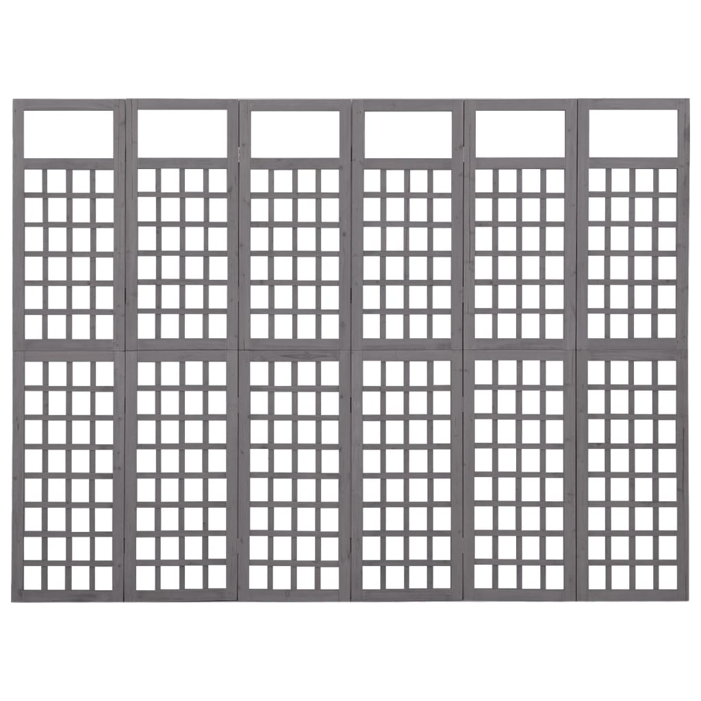 vidaXL Parawan pokojowy 6-panelowy/trejaż, drewno jodłowe, 242,5x180cm