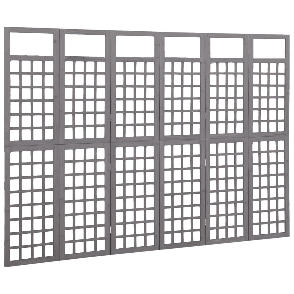 vidaXL Parawan pokojowy 6-panelowy/trejaż, drewno jodłowe, 242,5x180cm