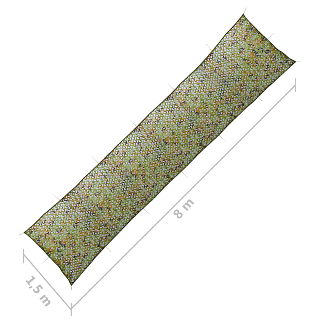 vidaXL Siatka maskująca z torbą do przechowywania, 1,5x8 m, zielona
