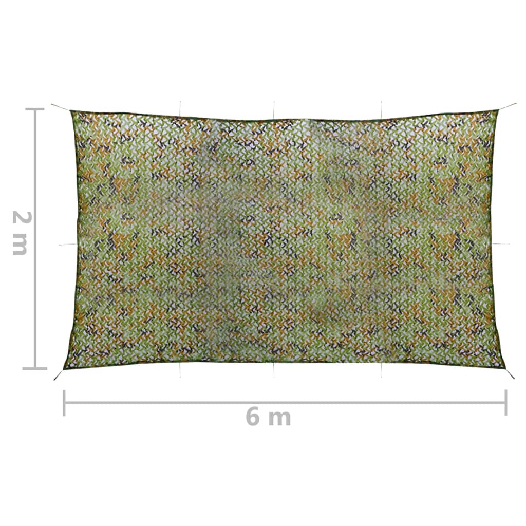 vidaXL Siatka maskująca z torbą do przechowywania, 2x6 m, zielona
