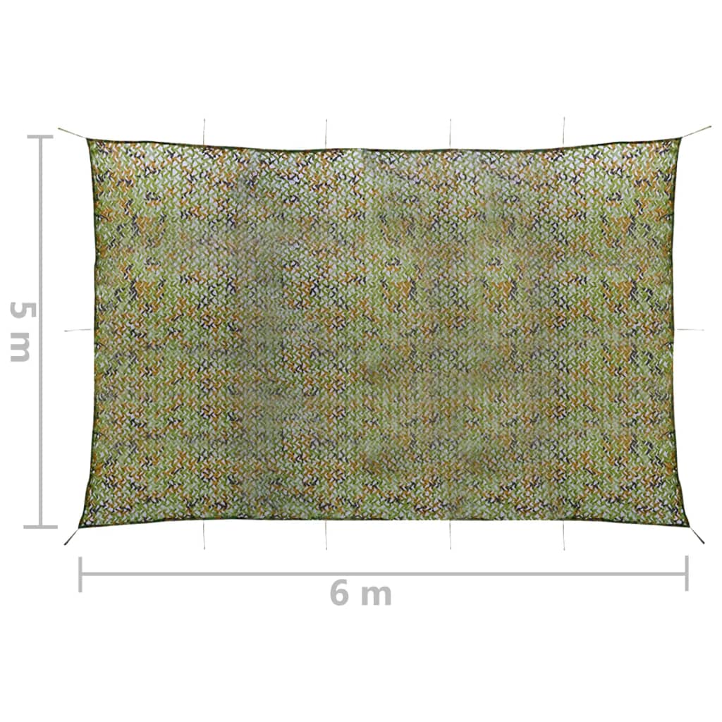 vidaXL Siatka maskująca z torbą do przechowywania, 5x6 m, zielona