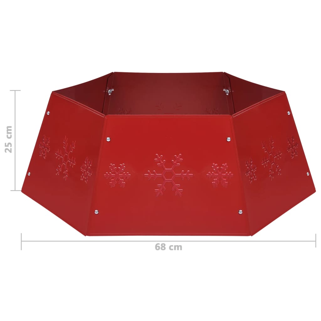 vidaXL Osłona pod choinkę, czerwona, Ø68x25 cm