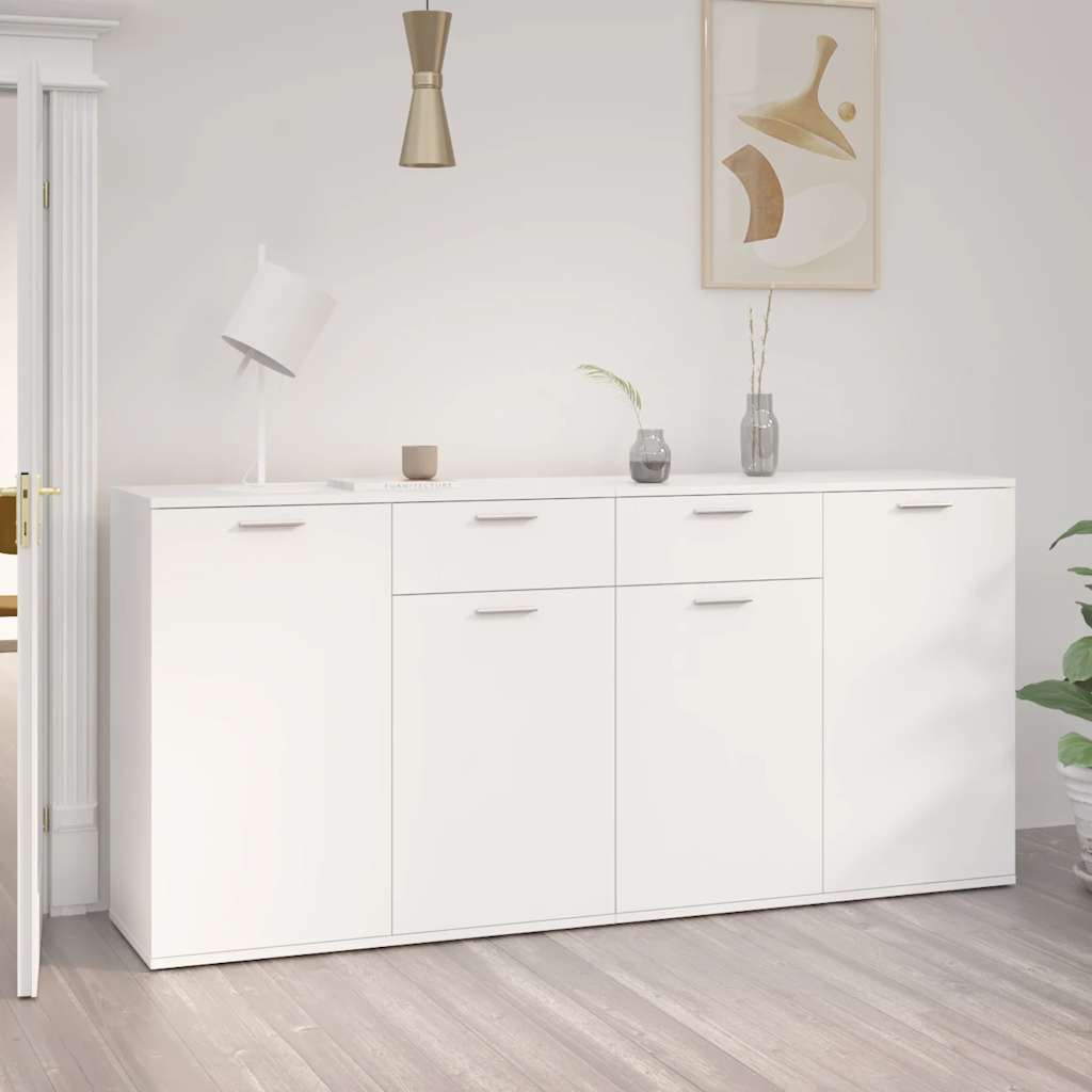vidaXL Szafka, biała, 160x36x75 cm, materiał drewnopochodny