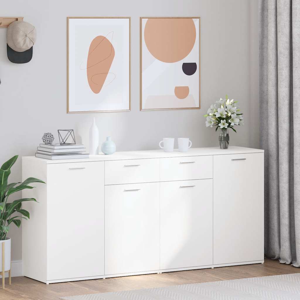 vidaXL Szafka, biała, 160x36x75 cm, materiał drewnopochodny