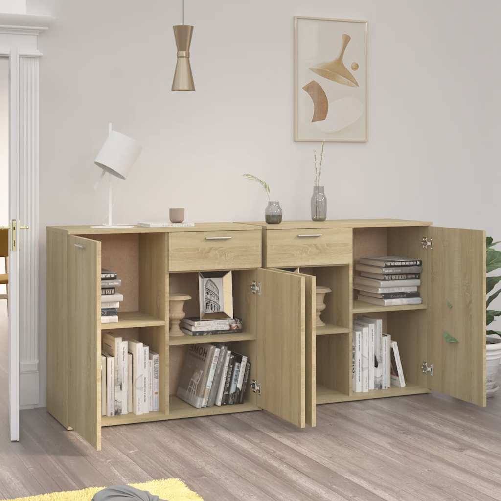 vidaXL Szafka, dąb sonoma, 160x36x75 cm, materiał drewnopochodny