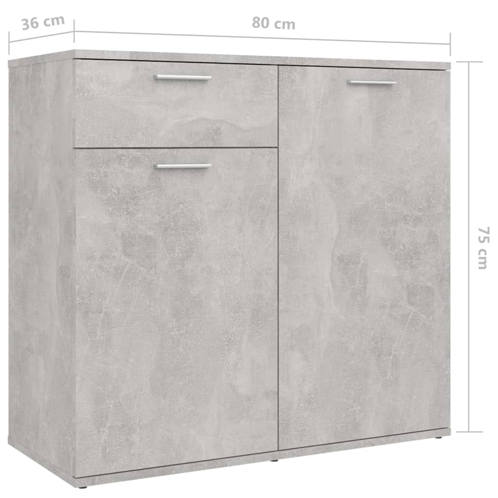 vidaXL Szafka, szarość betonu, 160x36x75 cm, materiał drewnopochodny