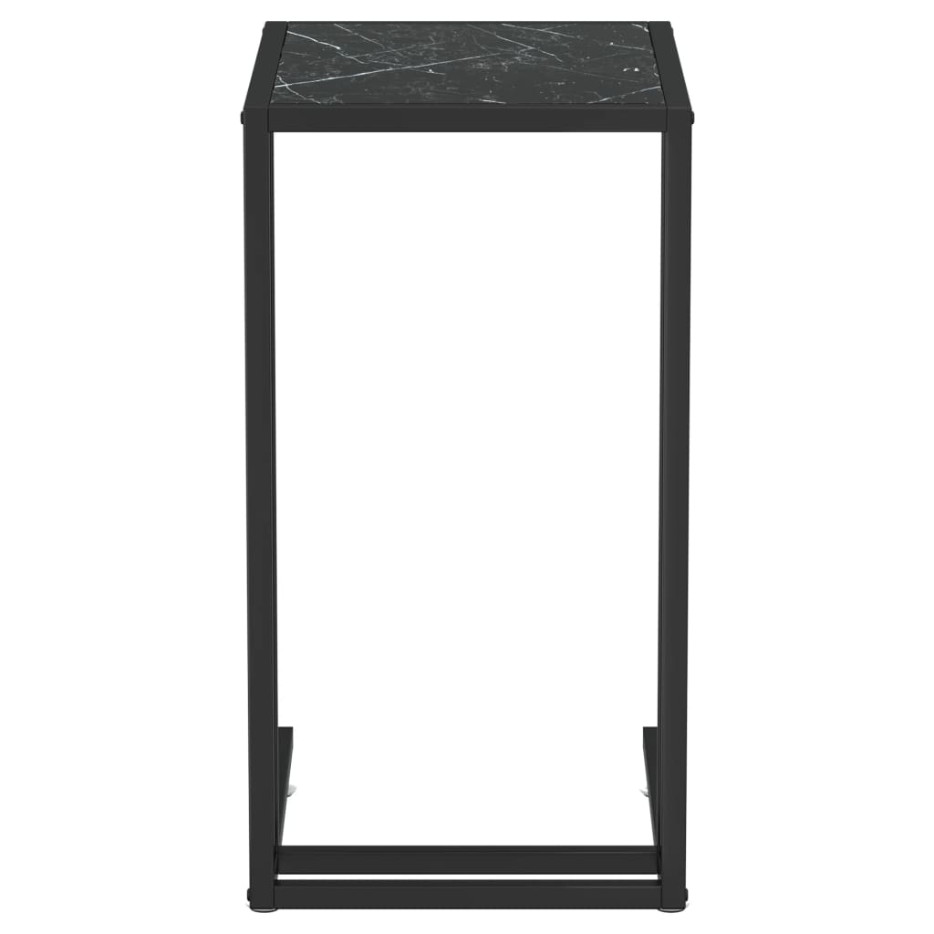 vidaXL Komputerowy stolik boczny, czarny marmur, 50x35x65 cm