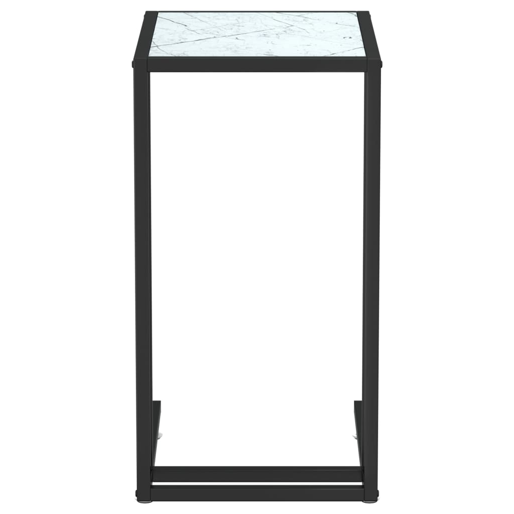 vidaXL Komputerowy stolik boczny, biały marmur, 50x35x65 cm