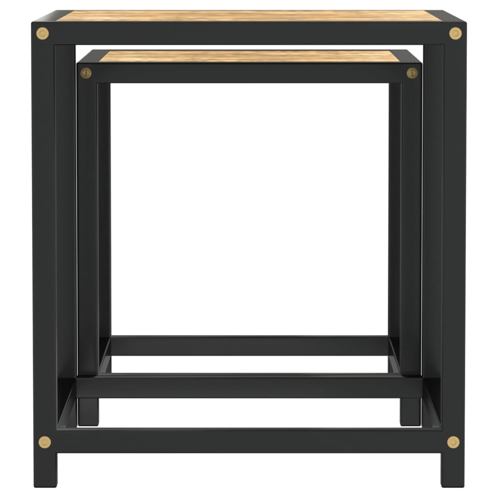vidaXL Stoliki herbaciane, 2 szt., MDF, czarno-żółte