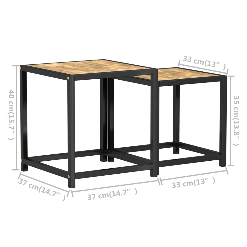 vidaXL Stoliki herbaciane, 2 szt., MDF, czarno-żółte