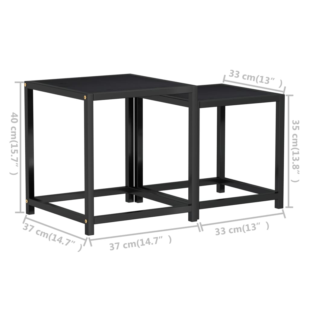 vidaXL Stoliki herbaciane, 2 szt., MDF, czarne