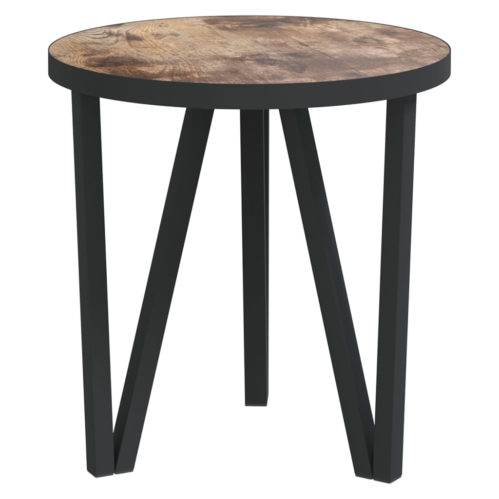 vidaXL Stolik herbaciany, czarno-żółty, Ø35 cm, MDF