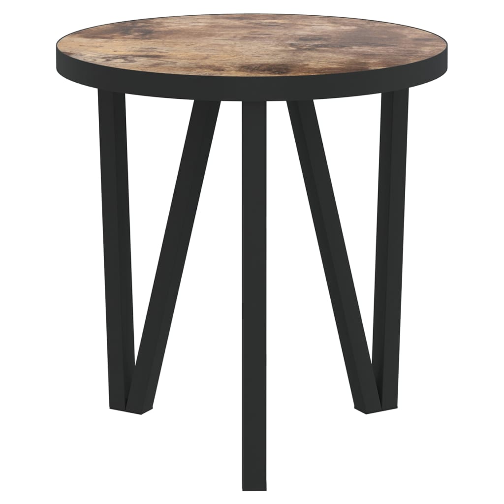 vidaXL Stolik herbaciany, czarno-żółty, Ø35 cm, MDF