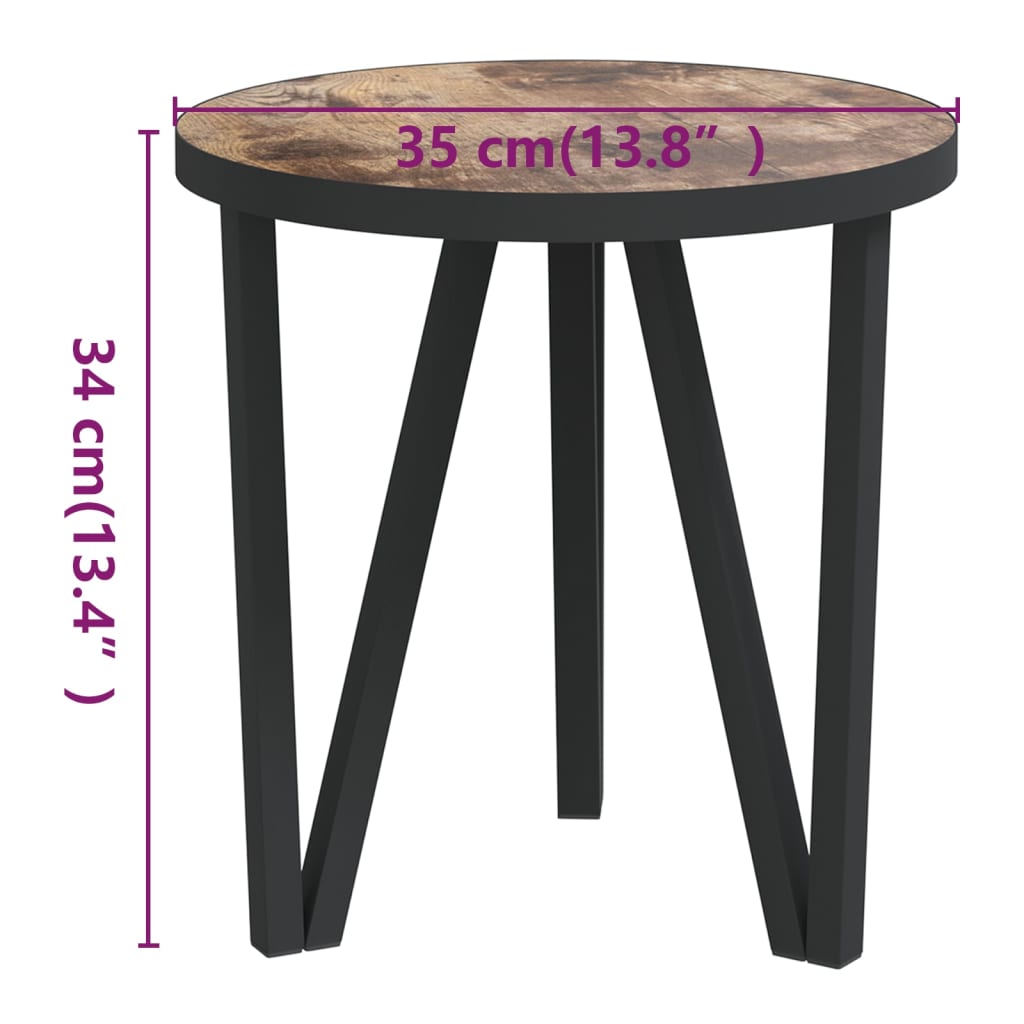 vidaXL Stolik herbaciany, czarno-żółty, Ø35 cm, MDF