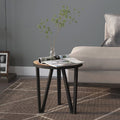 vidaXL Stolik herbaciany, czarno-żółty, Ø35 cm, MDF