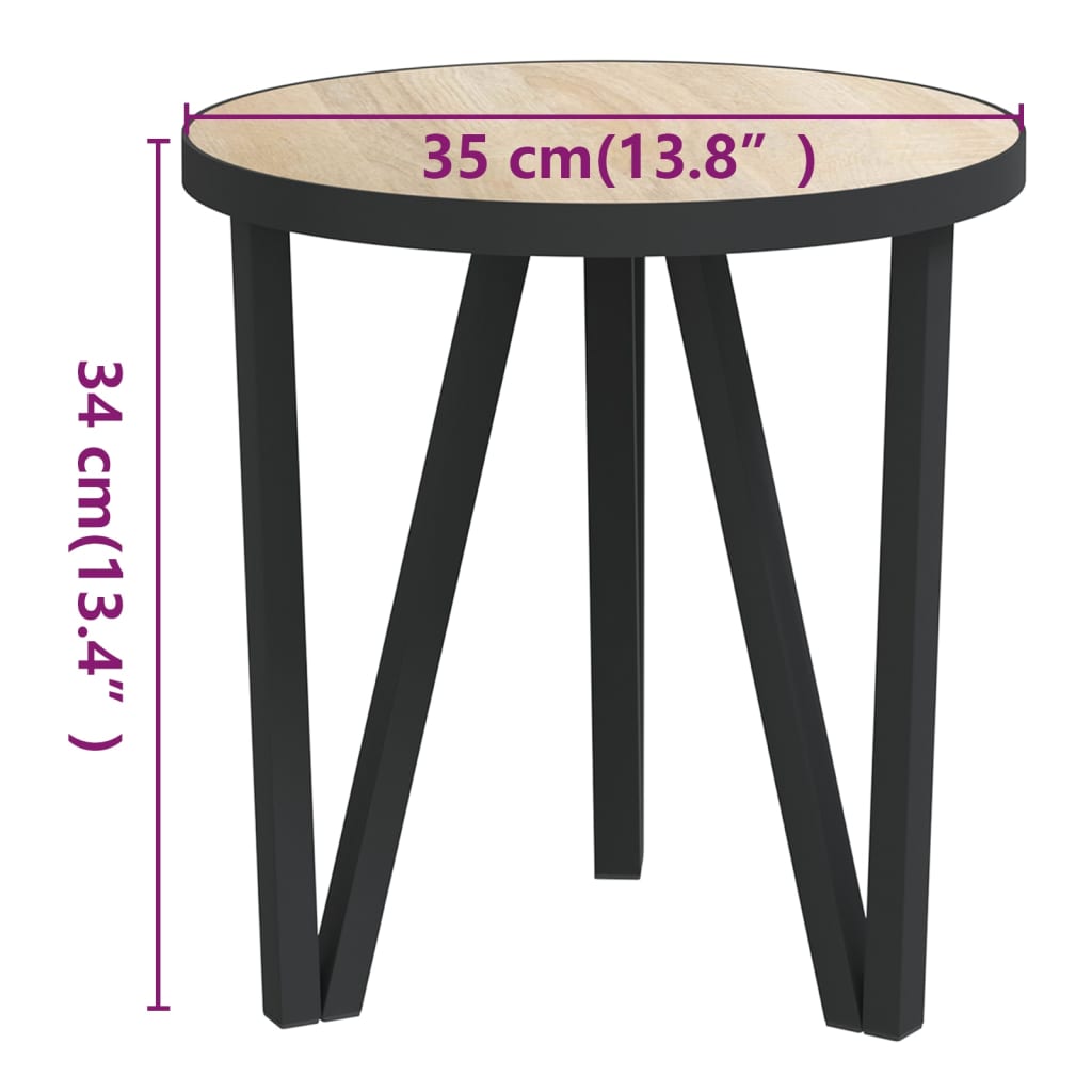 vidaXL Stolik herbaciany, dąb sonoma, Ø35 cm, MDF
