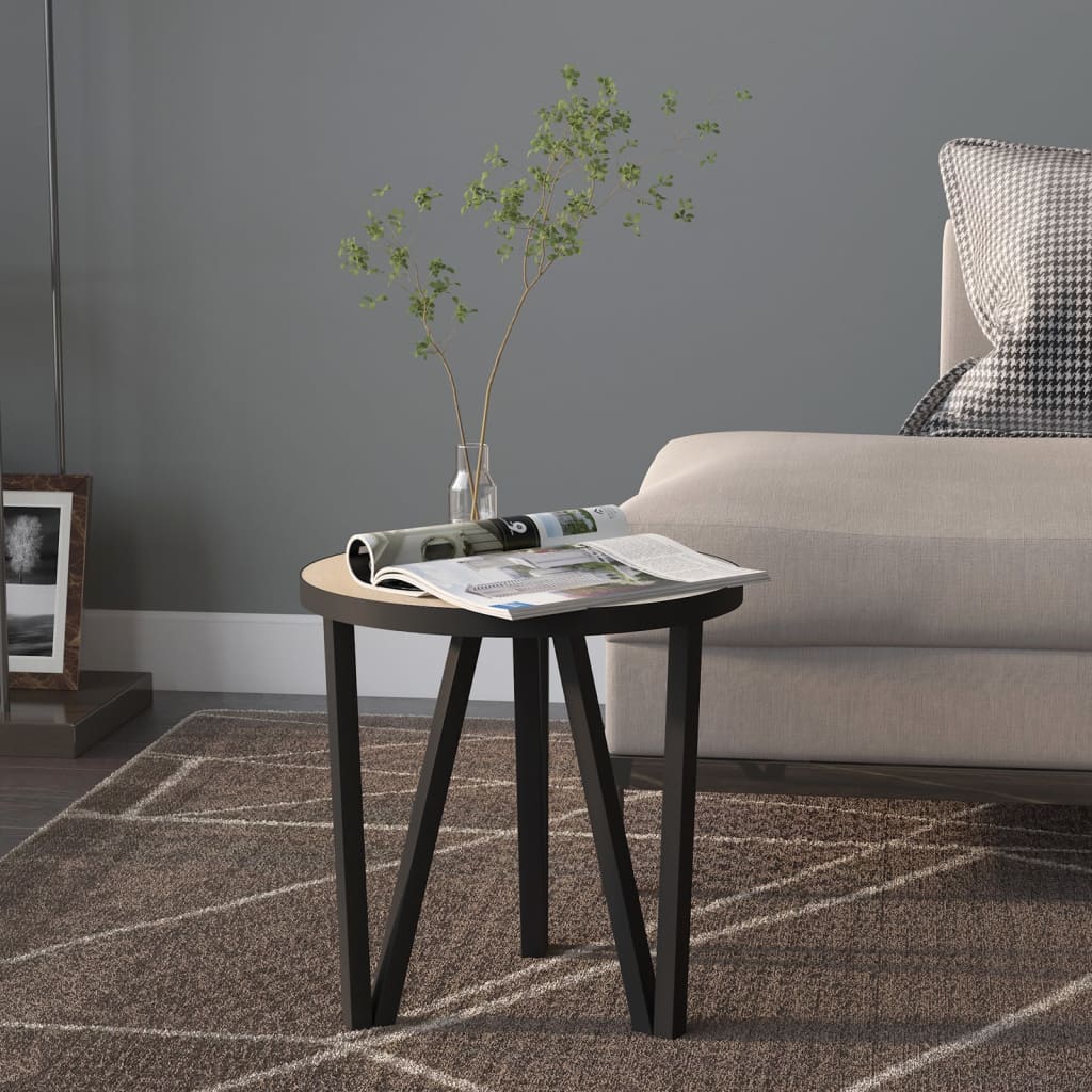 vidaXL Stolik herbaciany, dąb sonoma, Ø35 cm, MDF