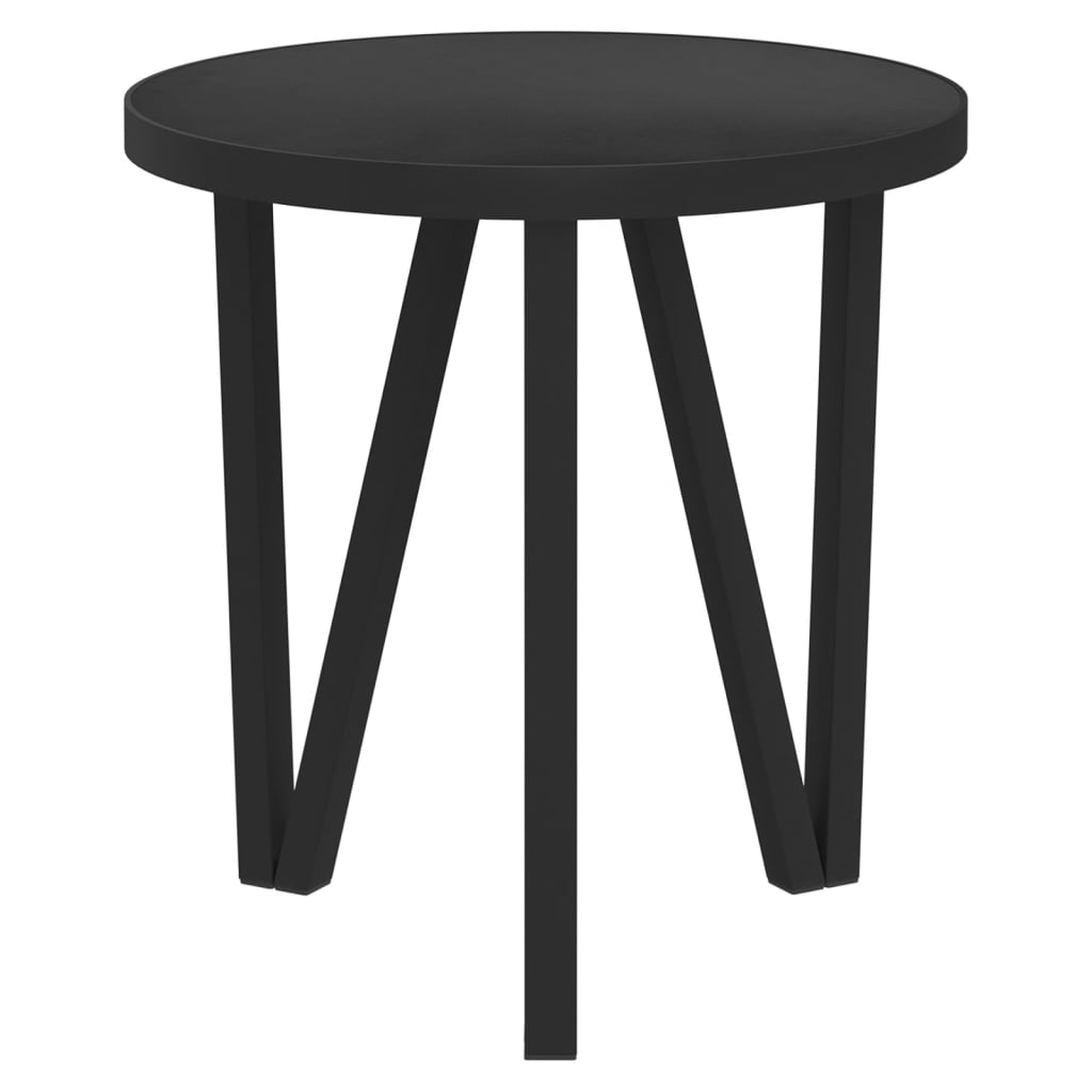 vidaXL Stolik herbaciany, czarny, Ø35 cm, MDF