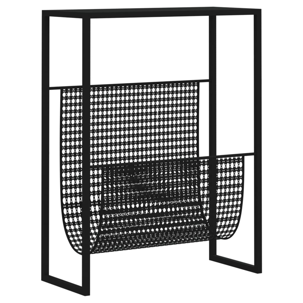 vidaXL Stojak na gazety, czarny, 35x15x45 cm, stal