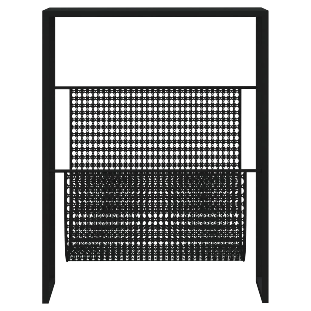 vidaXL Stojak na gazety, czarny, 35x15x45 cm, stal
