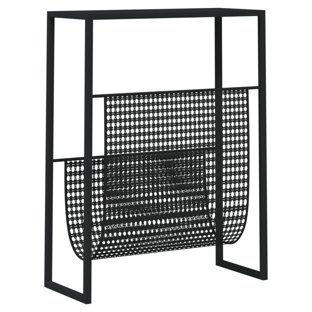 vidaXL Stojak na gazety, czarny, 35x15x45 cm, stal