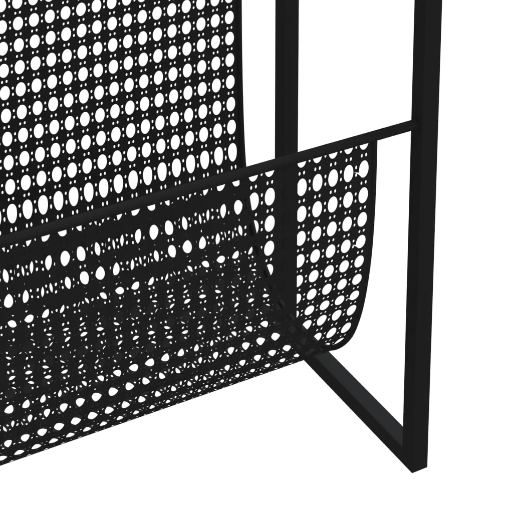 vidaXL Stojak na gazety, czarny, 35x15x45 cm, stal