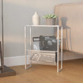 vidaXL Stojak na gazety, srebrny, 35x15x45 cm, stal