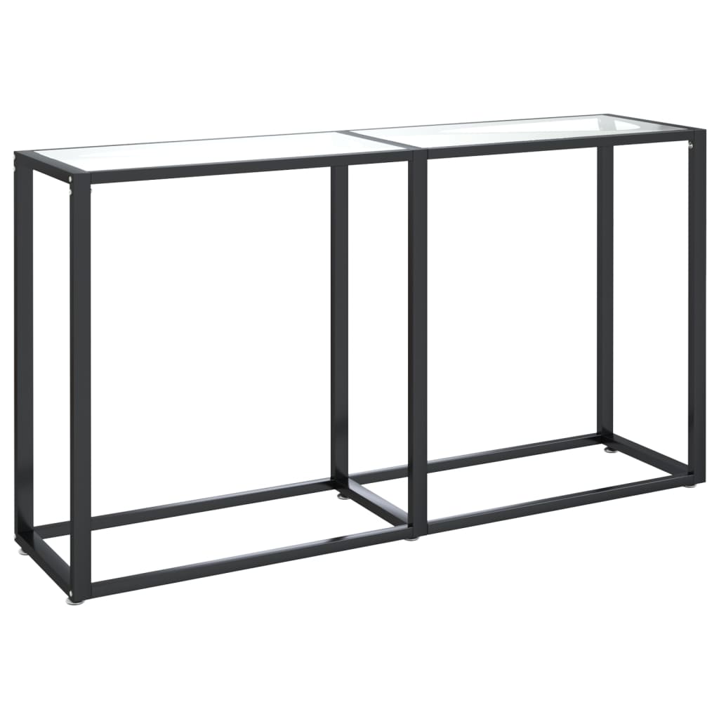 vidaXL Konsola, przezroczysta, 140x35x75,5 cm, szkło hartowane