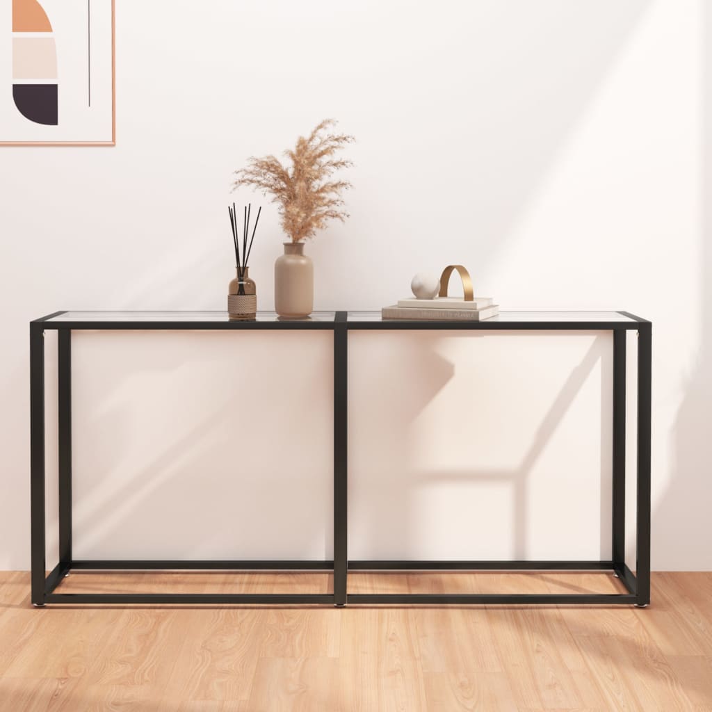 vidaXL Konsola, przezroczysta, 160x35x75,5 cm, szkło hartowane