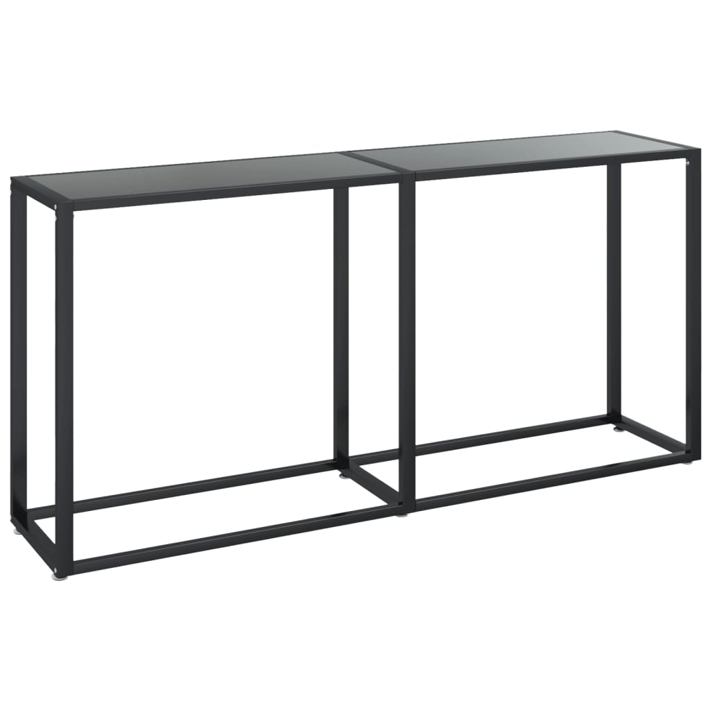 vidaXL Konsola, czarna, 160x35x75,5 cm, szkło hartowane