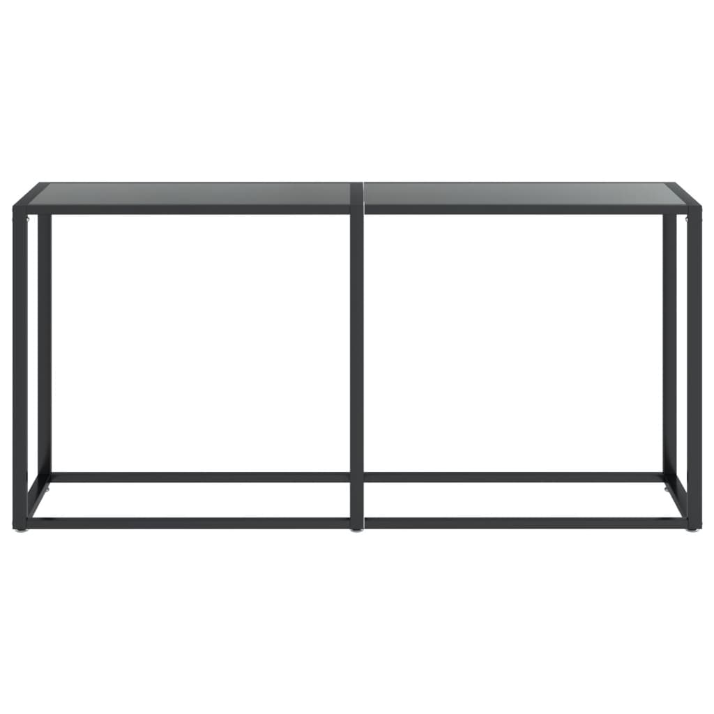 vidaXL Konsola, czarna, 160x35x75,5 cm, szkło hartowane