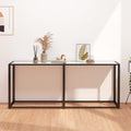 vidaXL Konsola, biały marmur, 180x35x75,5 cm, szkło hartowane