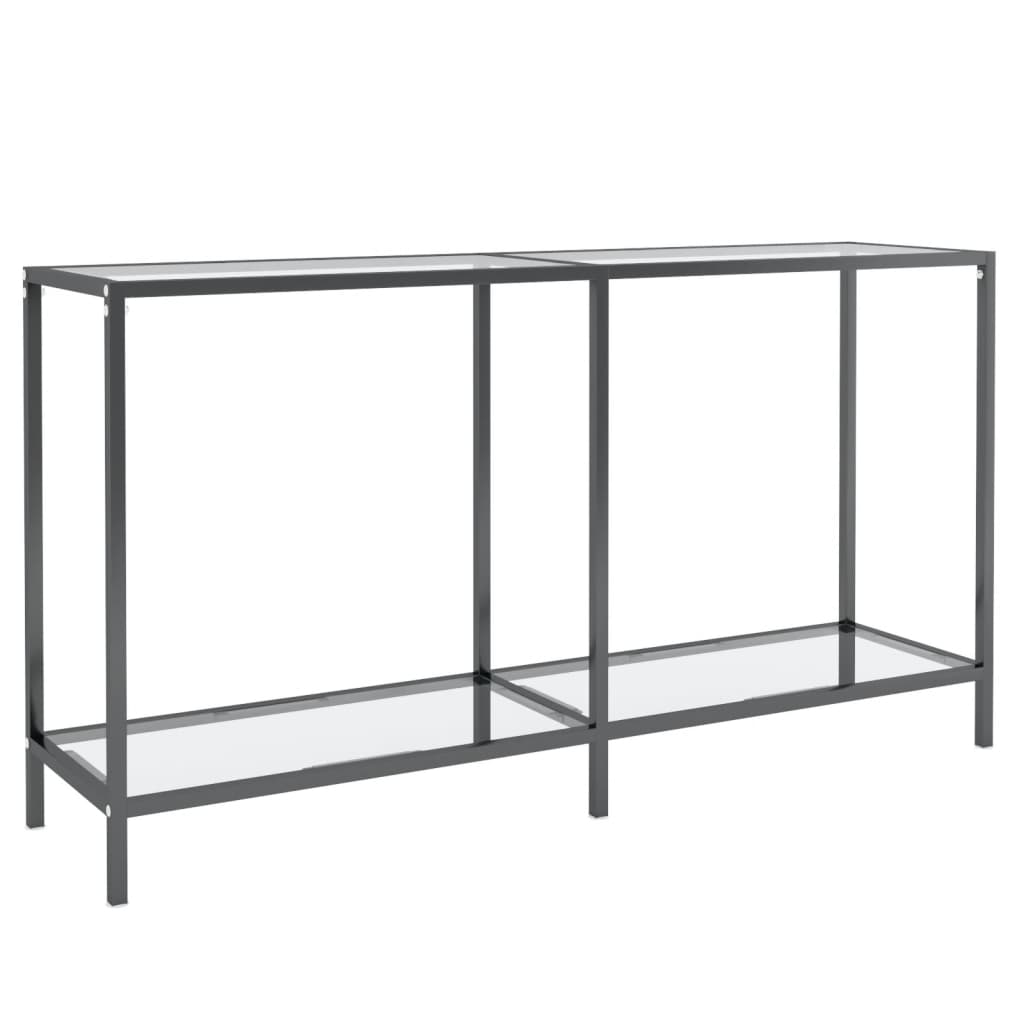vidaXL Stolik konsolowy, przezroczysty, 140x35x75,5cm, szkło hartowane