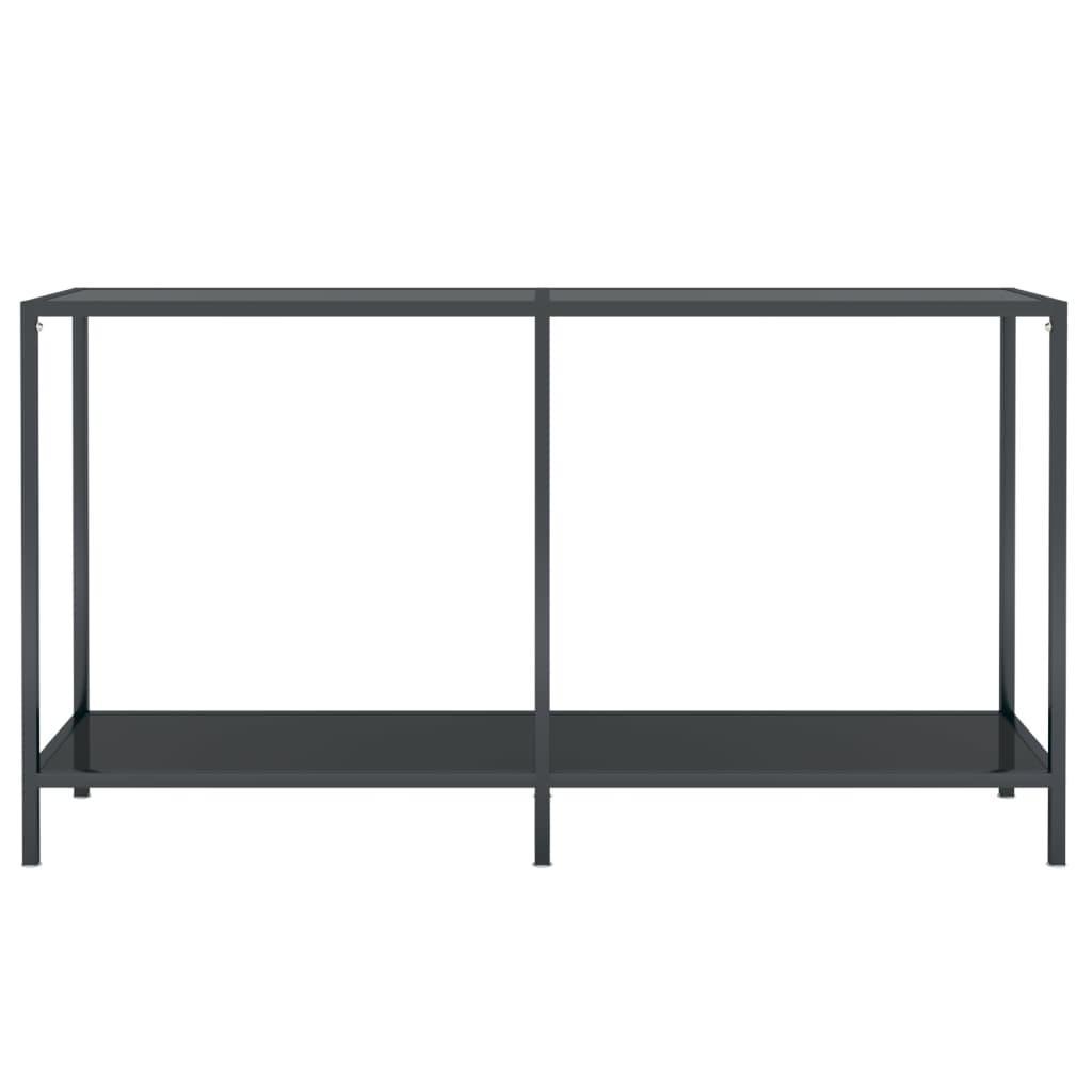 vidaXL Stolik konsolowy, czarny, 140x35x75,5 cm, szkło hartowane