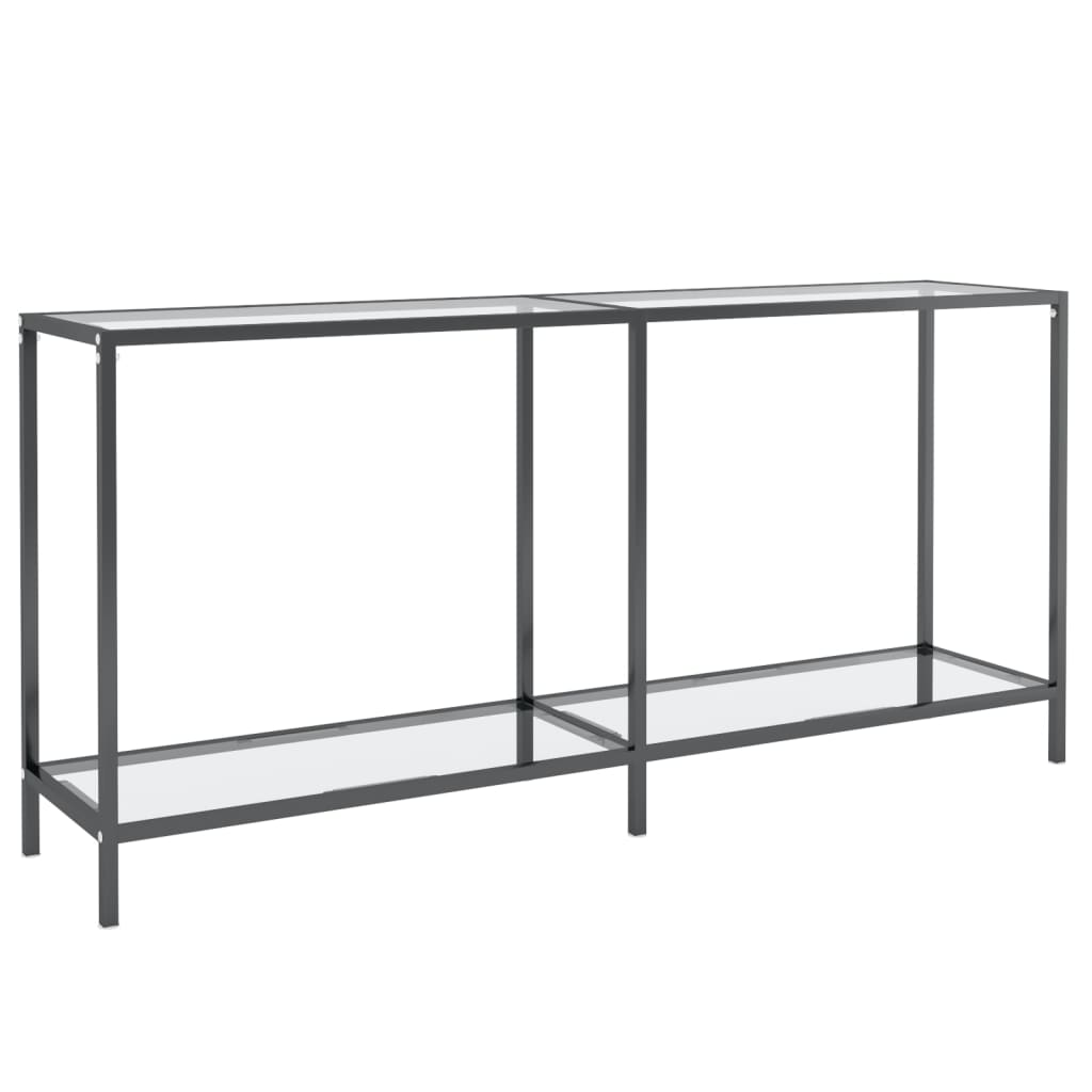 vidaXL Stolik konsolowy, przezroczysty, 160x35x75,5cm, szkło hartowane