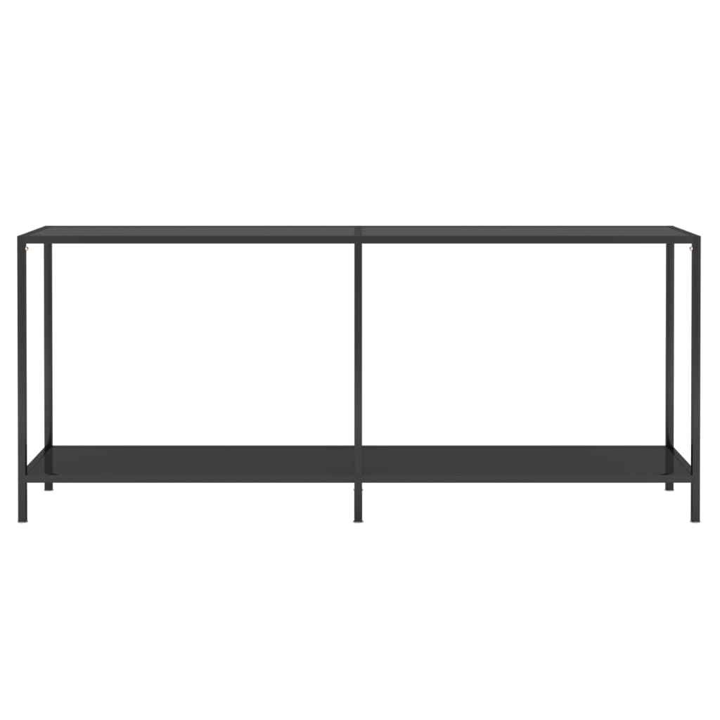 vidaXL Stolik konsolowy, czarny, 180x35x75,5 cm, szkło hartowane