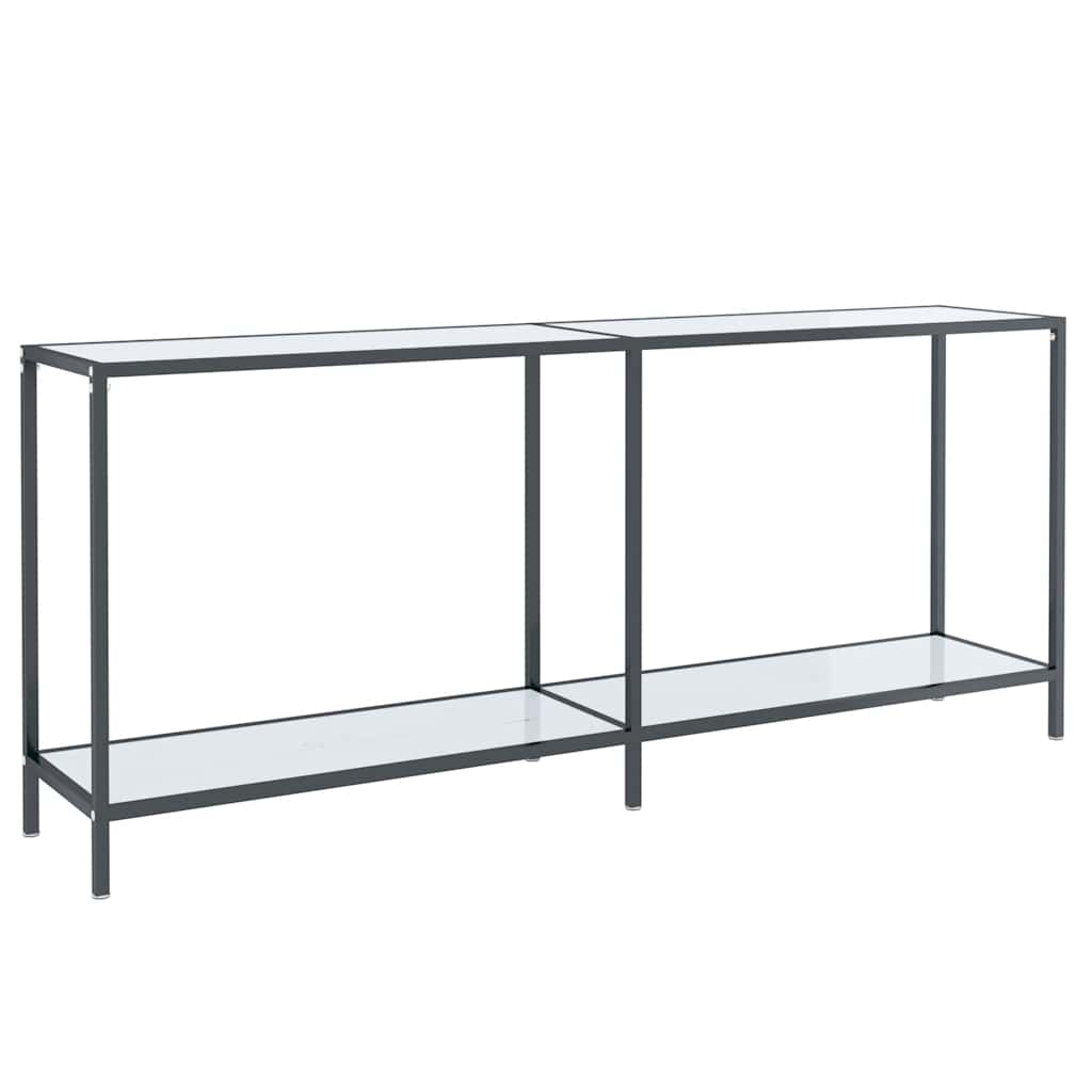 vidaXL Stolik konsolowy, biały, 180x35x75,5 cm, szkło hartowane