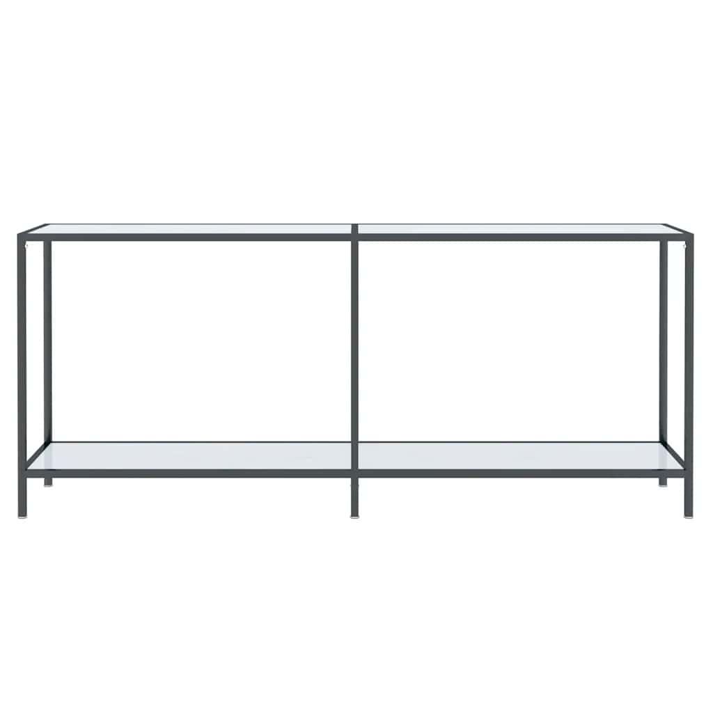 vidaXL Stolik konsolowy, biały, 180x35x75,5 cm, szkło hartowane
