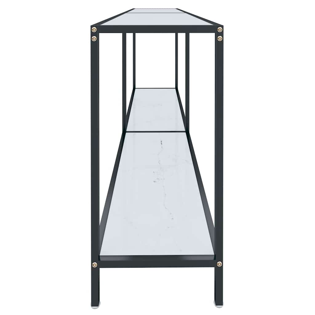 vidaXL Stolik konsolowy, biały, 180x35x75,5 cm, szkło hartowane
