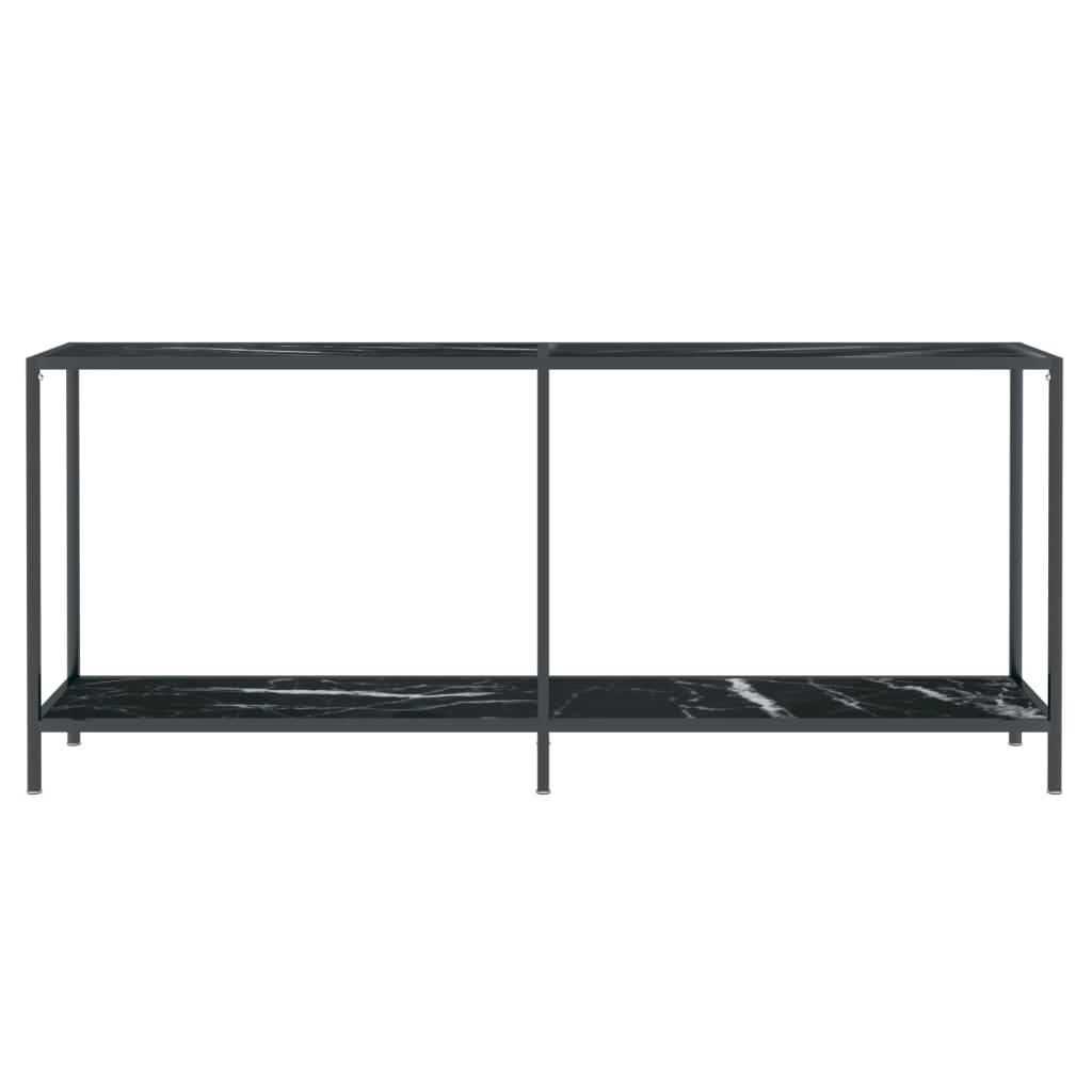 vidaXL Stolik konsolowy, czarny, 180x35x75,5 cm, szkło hartowane