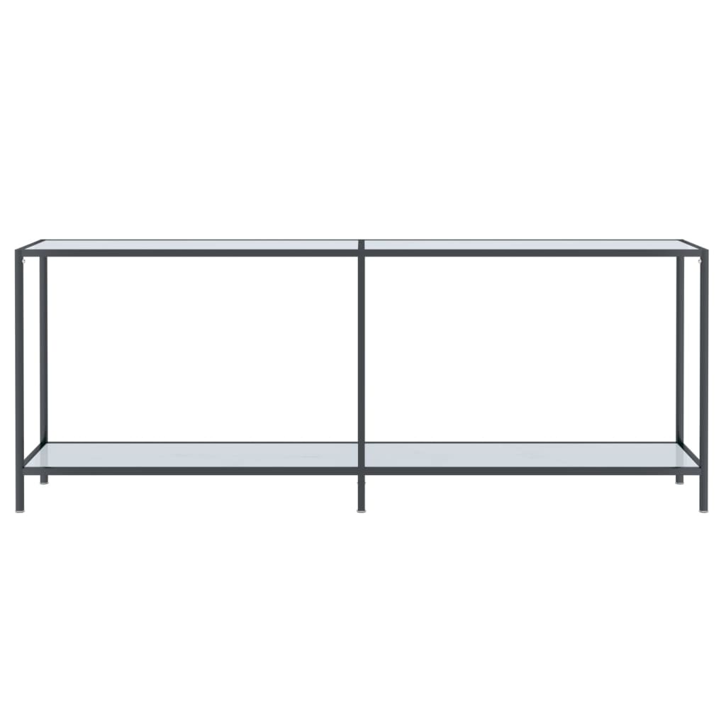 vidaXL Stolik konsolowy, biały, 200x35x75,5 cm, szkło hartowane