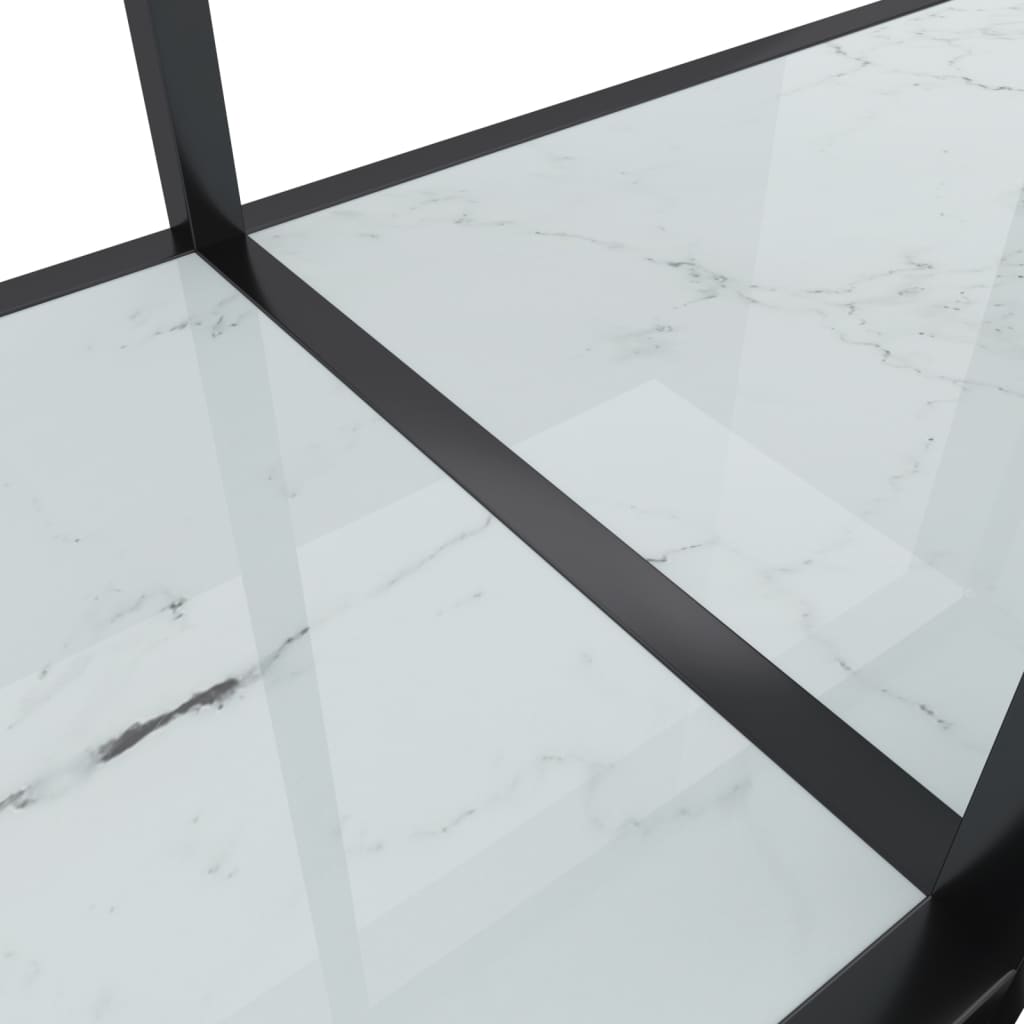 vidaXL Stolik konsolowy, biały, 200x35x75,5 cm, szkło hartowane