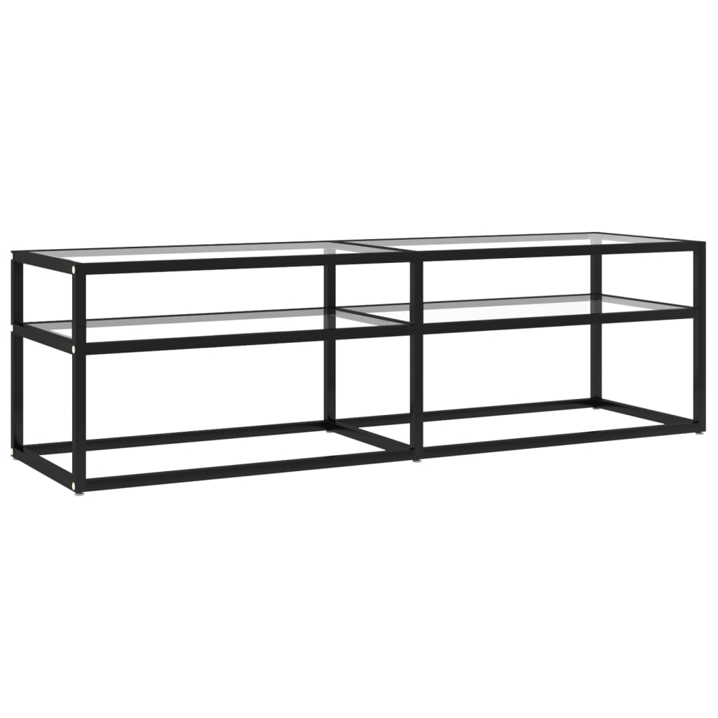 vidaXL Szafka pod TV, bezbarwna, 140x40x40,5 cm, szkło hartowane
