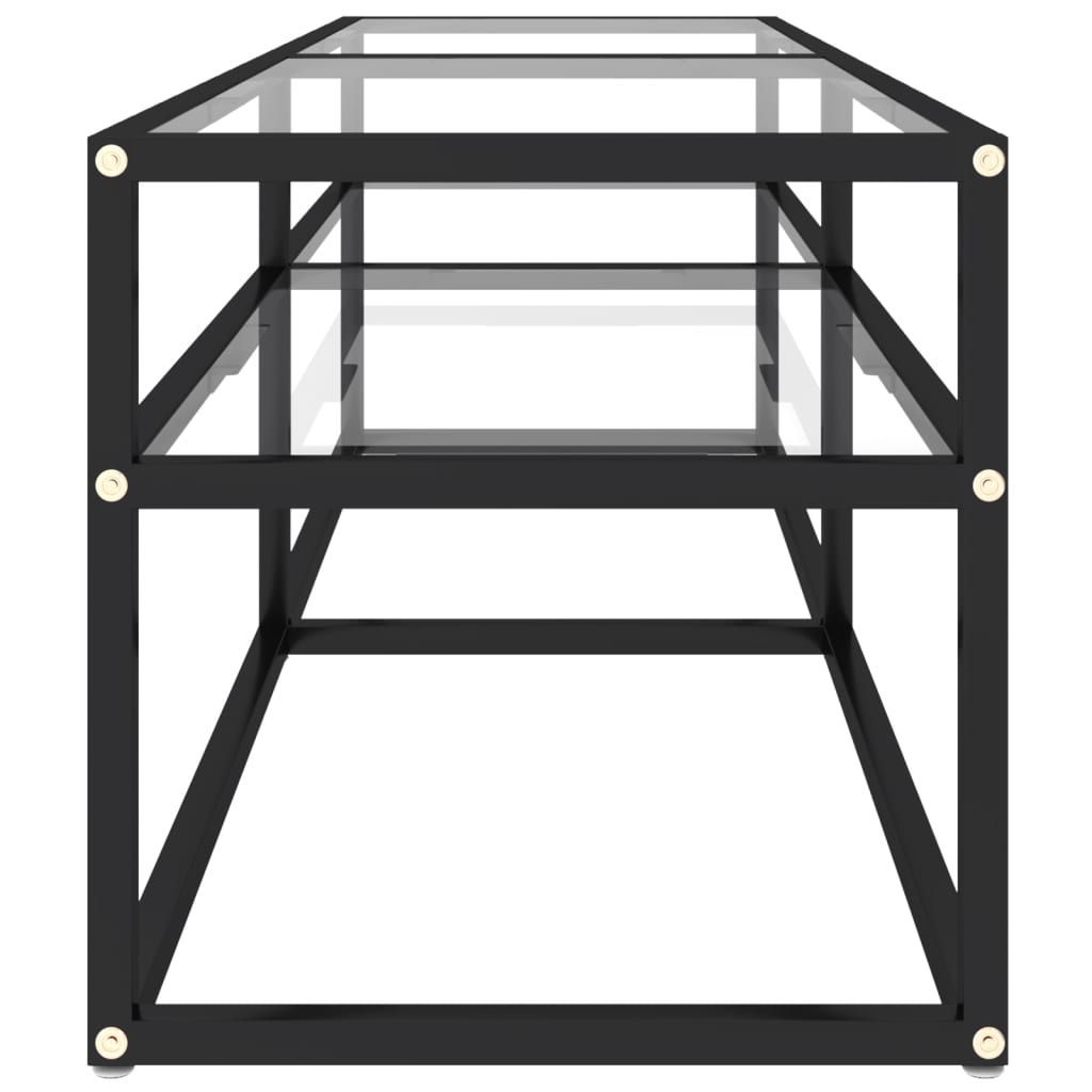 vidaXL Szafka pod TV, bezbarwna, 140x40x40,5 cm, szkło hartowane