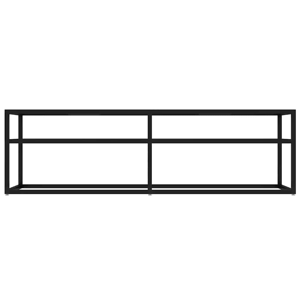 vidaXL Szafka pod TV, czarna, 140x40x40,5 cm, szkło hartowane